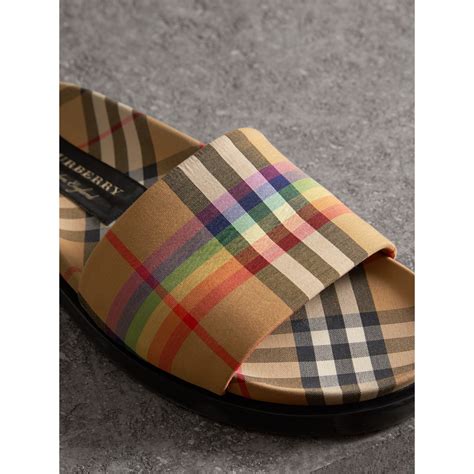 burberry rainbow vintage check slides|Women’s Designer Sandals .